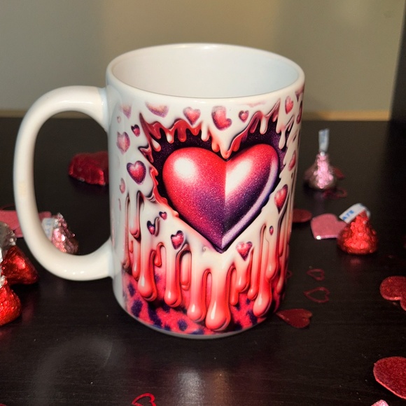 Hand Crafted Sublimated 3D Heart Mug - Picture 12 of 13